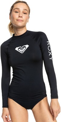 2024 Roxy Womens Whole Hearted Long Sleeve Rash Vest ERJWR03547 - Anthracite