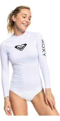 2024 Roxy Womens Whole Hearted Long Sleeve Rash Vest ERJWR03547 - Bright White