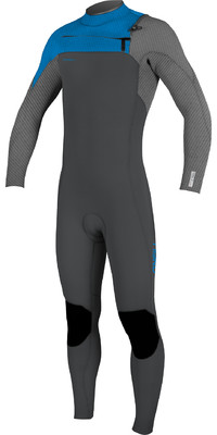 2024 O'Neill Youth Hyperfreak 4/3mm+ Chest Zip GBS Wetsuit 5351 - Graph / Smoke / Baliblue