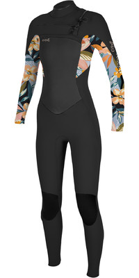 2024 O'Neill Girls Epic 4/3mm Chest Zip GBS Wetsuit 5358G - Black / Demiflor