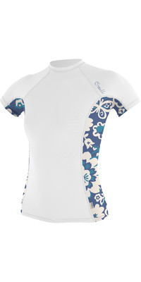 2023 O'Neill Mujer Chaleco De Lycra De Manga Corta Con Estampado Lateral 5405S - White / Christina Floral