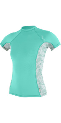 2023 O'Neill Mujer Chaleco De Lycra De Manga Corta Con Estampado Lateral 5405S - Opal / Mirage Tropical