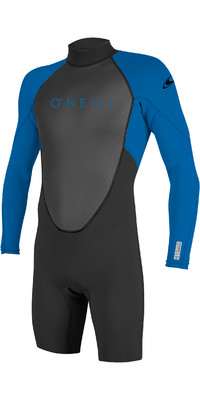 2024 O'Neill Youth Reactor II 2mm Manga Larga Back Zip Shorty Neopreno 5458 - Black / Ocean