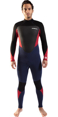 2024 Gul Hombres Response 4/3mm Gbs Back Zip Neopreno RE1246-C1 - Navy / Red