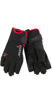 2024 Musto Performance Sailing Short Finger Gloves Black AUGL005