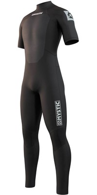 2024 Mystic Mens Star 3/2mm Short Arm Back Zip Wetsuit 21033 - Black