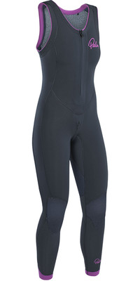 2024 Palm Womens Blaze 3mm GBS Front Zip Long John Wetsuit Jet Grey 12231