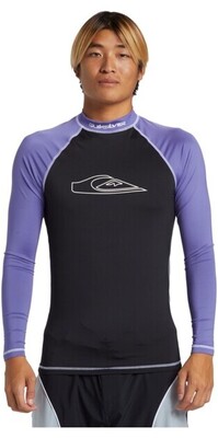 2024 Quiksilver Mens Mercury UP50 Long Sleeve Rash Vest AQYWR03178 - Black