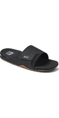 2024 Reef Fanning Slide Flip Flops CI3632 - Black / Silver