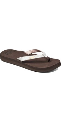 2019 Sandalias / Chanclas Atrevidas Con Cojn Star Reef Mujer Marrn / Blanco Rf001384