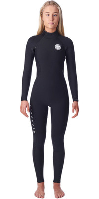 2023 Rip Curl Dames Dawn Patrol Warmth 3/2mm Rug Ritssluiting Wetsuit WSM9RW - Black