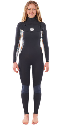 2021 Rip Curl Womens Dawn Patrol 4/3mm Chest Zip Wetsuit WSM9BS - Charcoal Grey