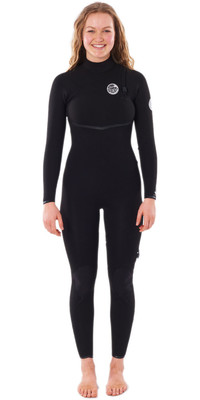 2023 Rip Curl Mujer E-Bomb 4/3mm Zip Free Neopreno WSMYIG - Black