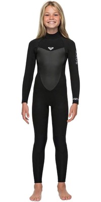 2024 Roxy Girls Prologue 3/2mm Flatlock Back Zip Wetsuit ERGW103023 - Black