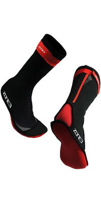 2023 Zona3 2mm Calcetines De Neopreno Na18unss - Negro / Rojo