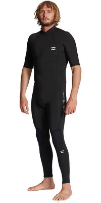 2024 Billabong Mens Absolute 2mm Short Sleeve Back Zip Wetsuit ABYW300110 - Black