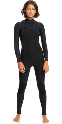 2024 Roxy Mujer Swell Series 3/2mm Chest Zip Neopreno ERJW103122 - Black