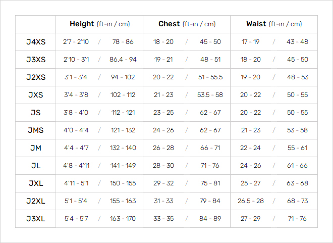 C-Skins Junior Wetsuit 23 0 Size Chart