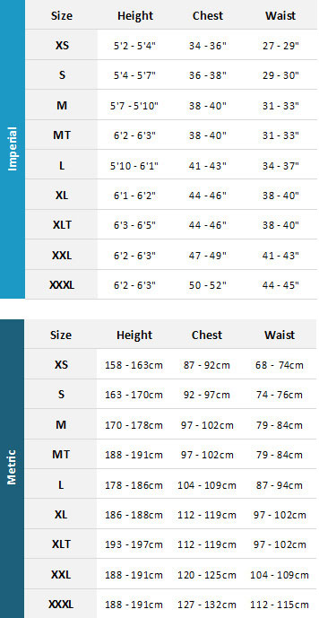 Gill Mens Jackets 19 0 Size Chart