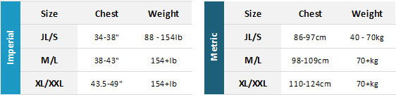 Musto BA 19 0 Size Chart