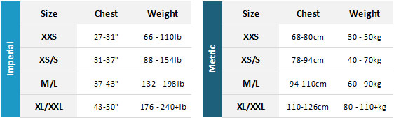 Palm Mens / Unisex BA 19 Mens Size Chart