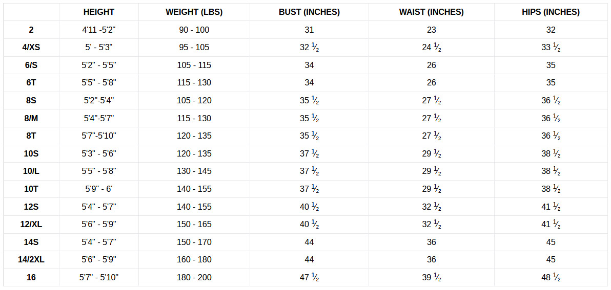 Xcel Womens Wetsuits 20 Womens Size Chart