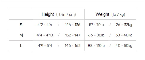 Zone3 Junior Wetsuit 0 Size Chart