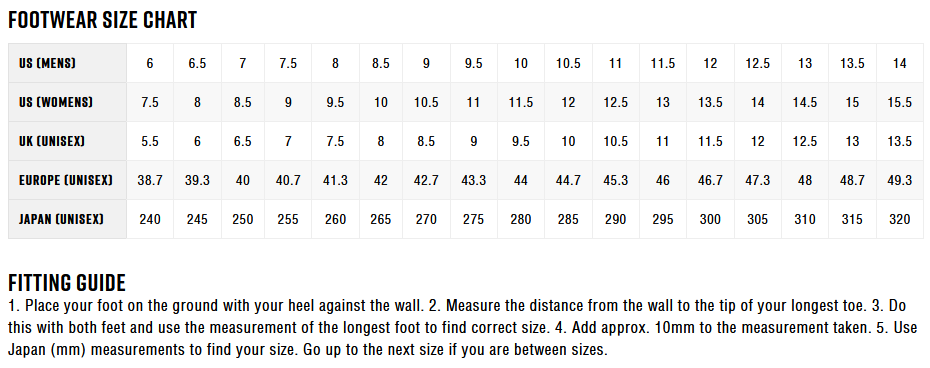 Zhik Footwear 2022 0 Tabla de Tallas